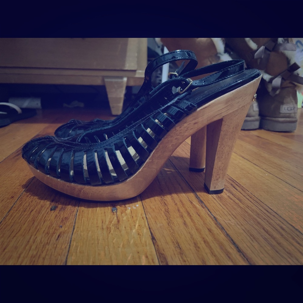 Michael Kors Black , Wood heel pumps.